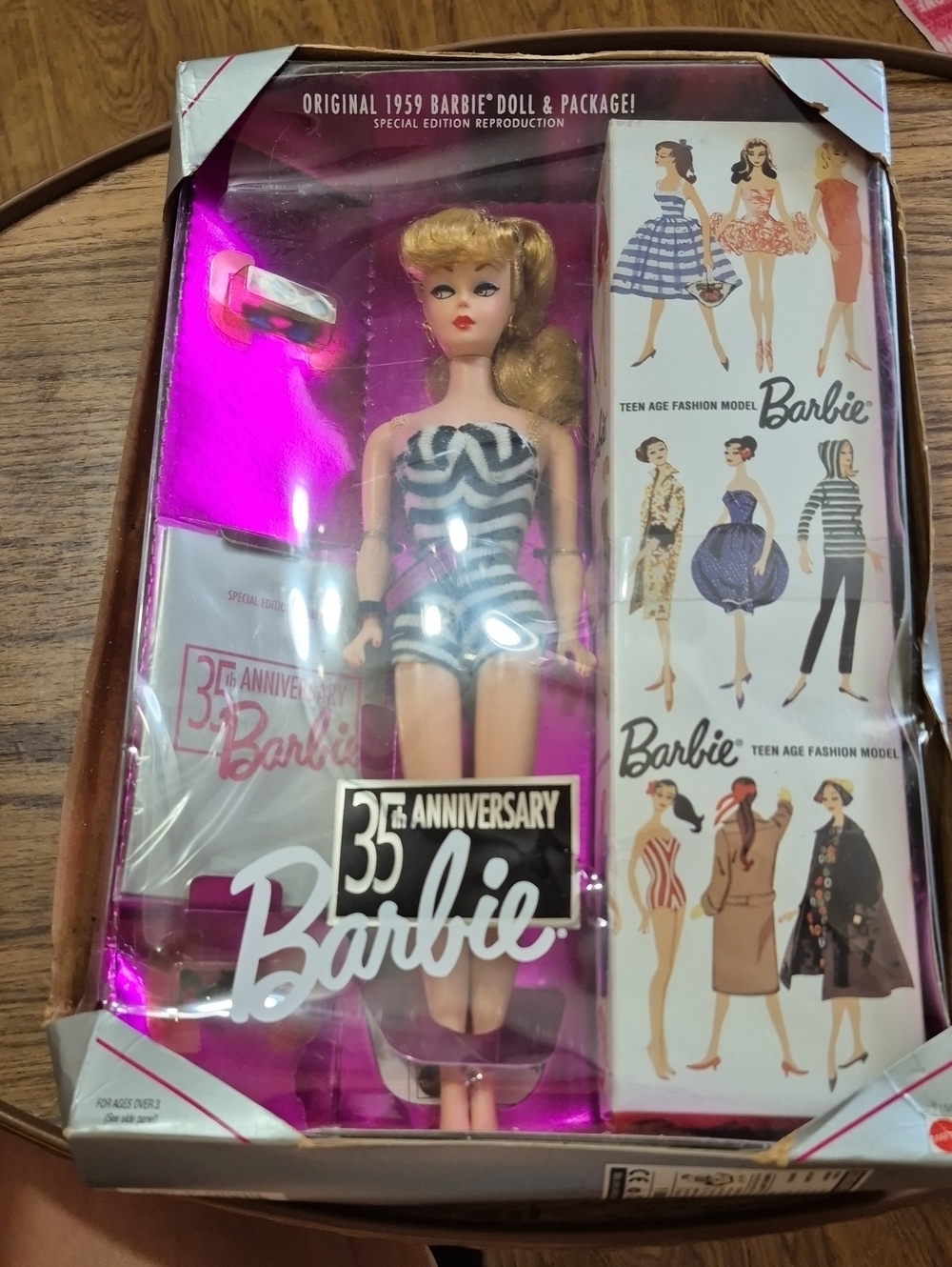 New In Box Barbie 35th Anniversary Reproduction Doll - Zebra Swimsuit